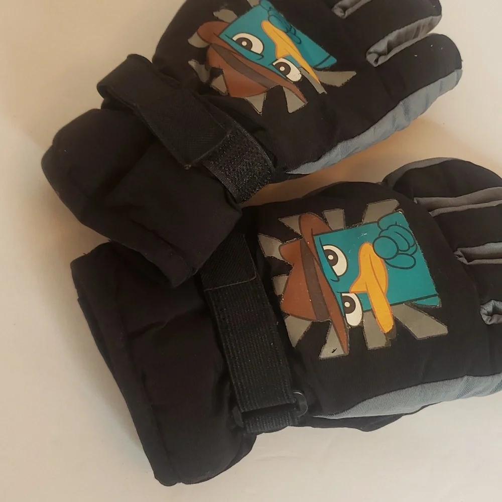 Agent P Phineas & Ferb Vintage Winter Gloves Kids Collectible